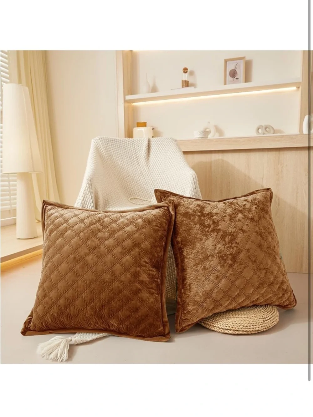 COCOPLOCEUS Pillow Cover 24x24 1 Piece Velvet Large Euro Sham 873/bb8-1